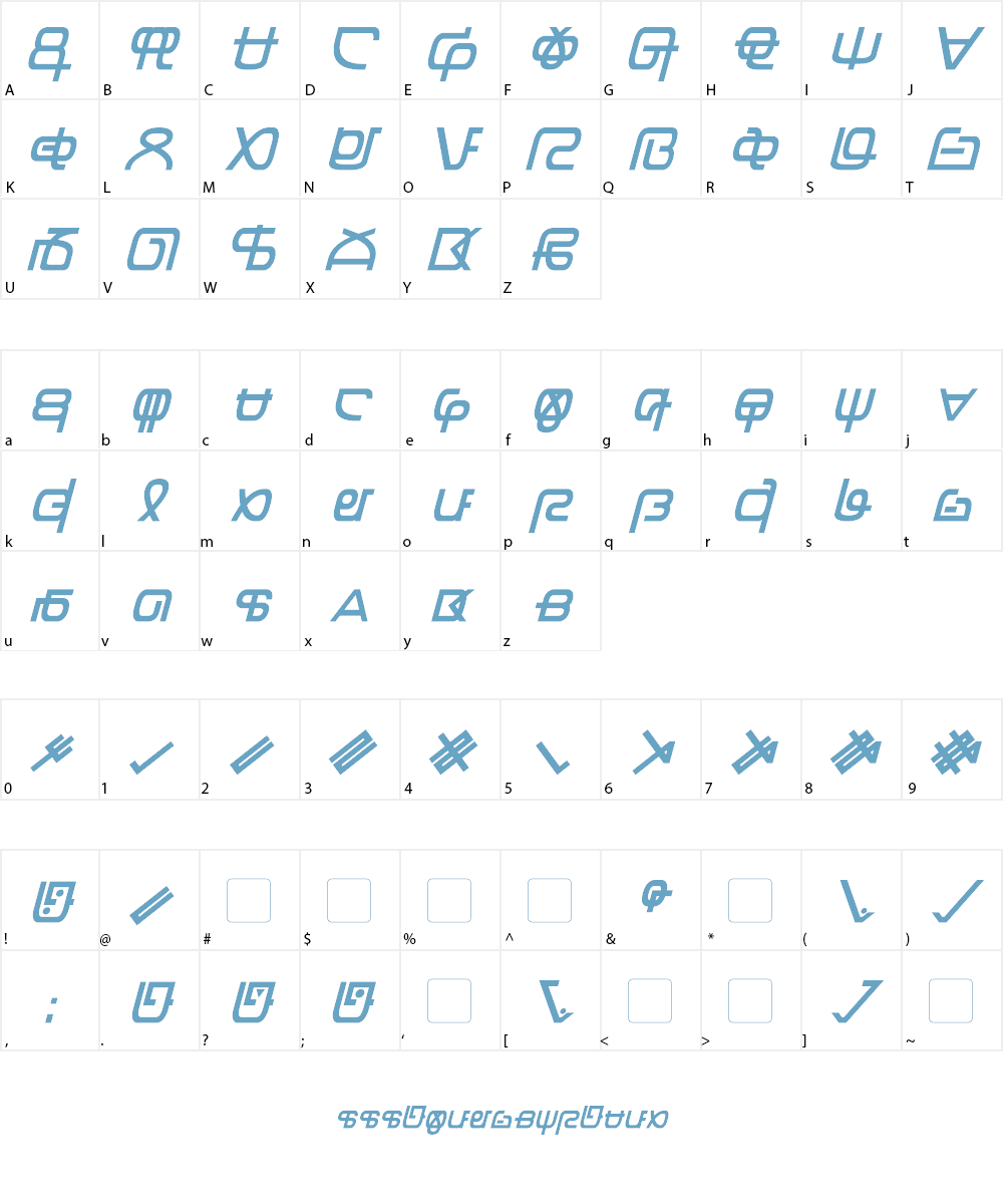 Zentran Font Character
